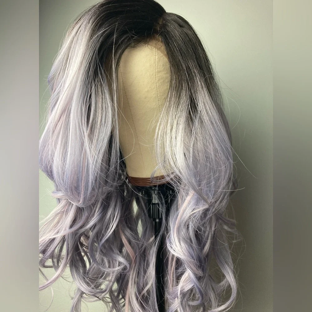 Ombre Light Gray Lace Wigs